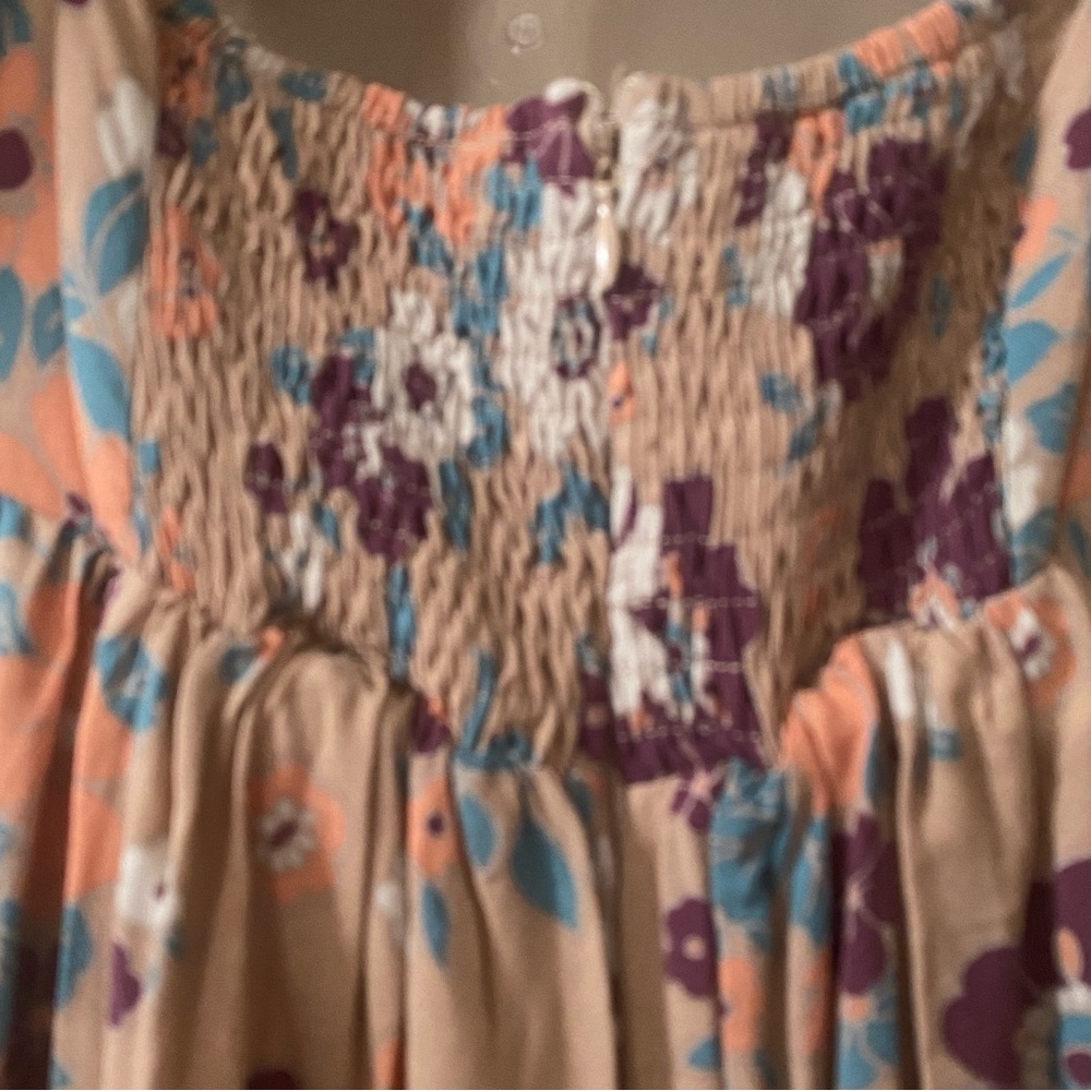 Storia Flower Floral Puff Sleeve Long Dress - Picture 6 of 6